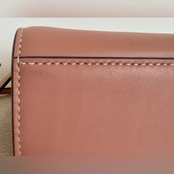 TORY BURCH LEATHER AND SUEDE SMALL TOP HANDLE BAG